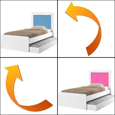 Bicama Solteiro Luara Branco/Rosa/Azul Flex - MADEC/VJ MÓVEIS - Imagem 6