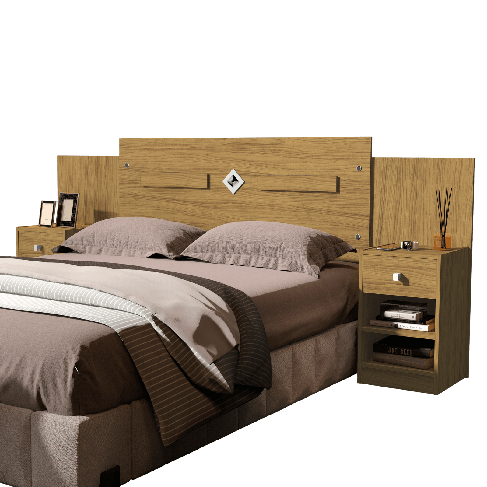 Cabeceira Casal/Queen Lara Freijó/Off White/Freijó – MADEC/VJ MÓVEIS - Imagem 2