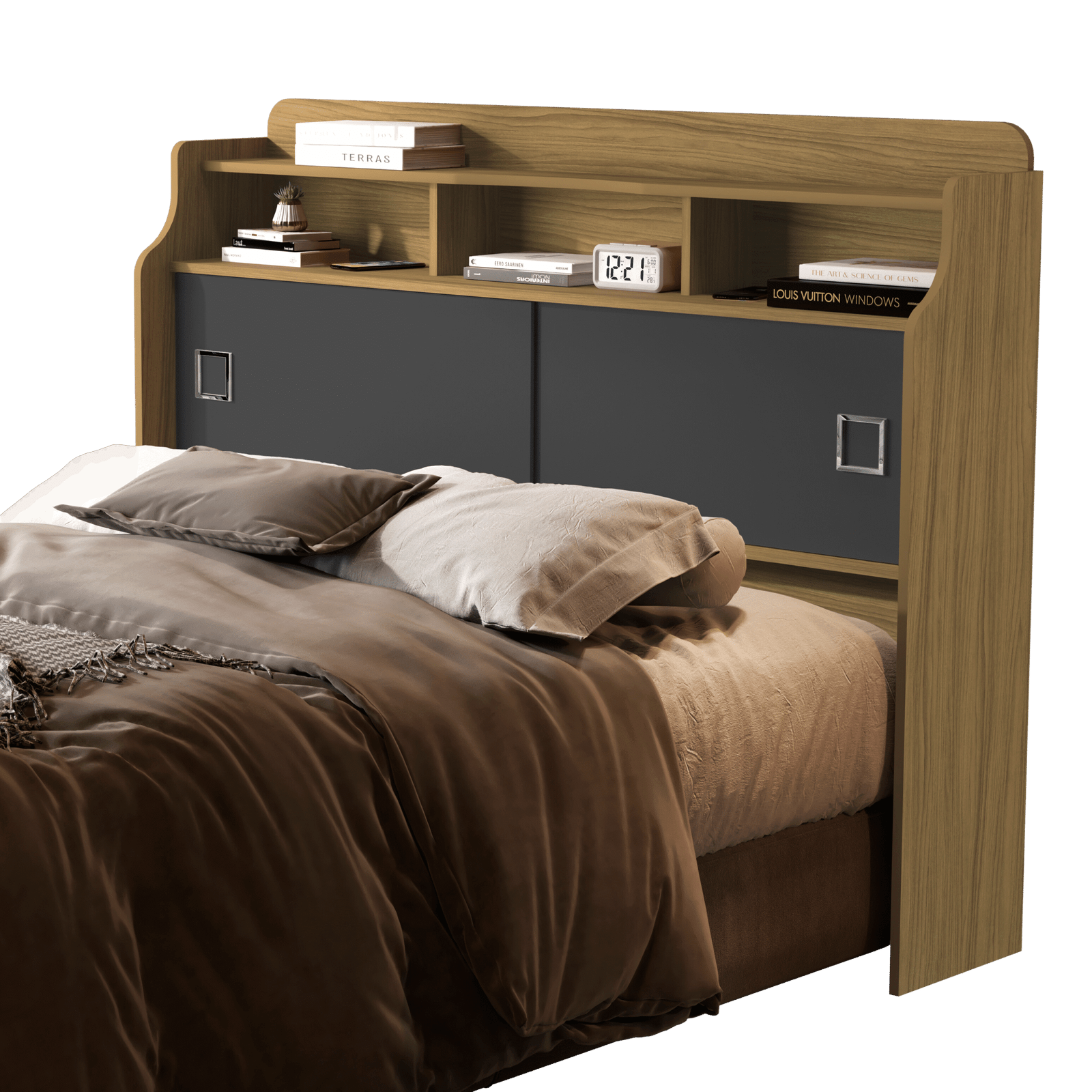 Cabeceira Casal Jéssica Freijó/Grafite/Freijó - MADEC/VJ MÓVEIS - Imagem 2