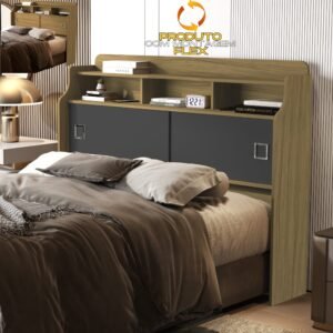 Cabeceira Casal Jéssica Freijó/Grafite/Freijó - MADEC/VJ MÓVEIS