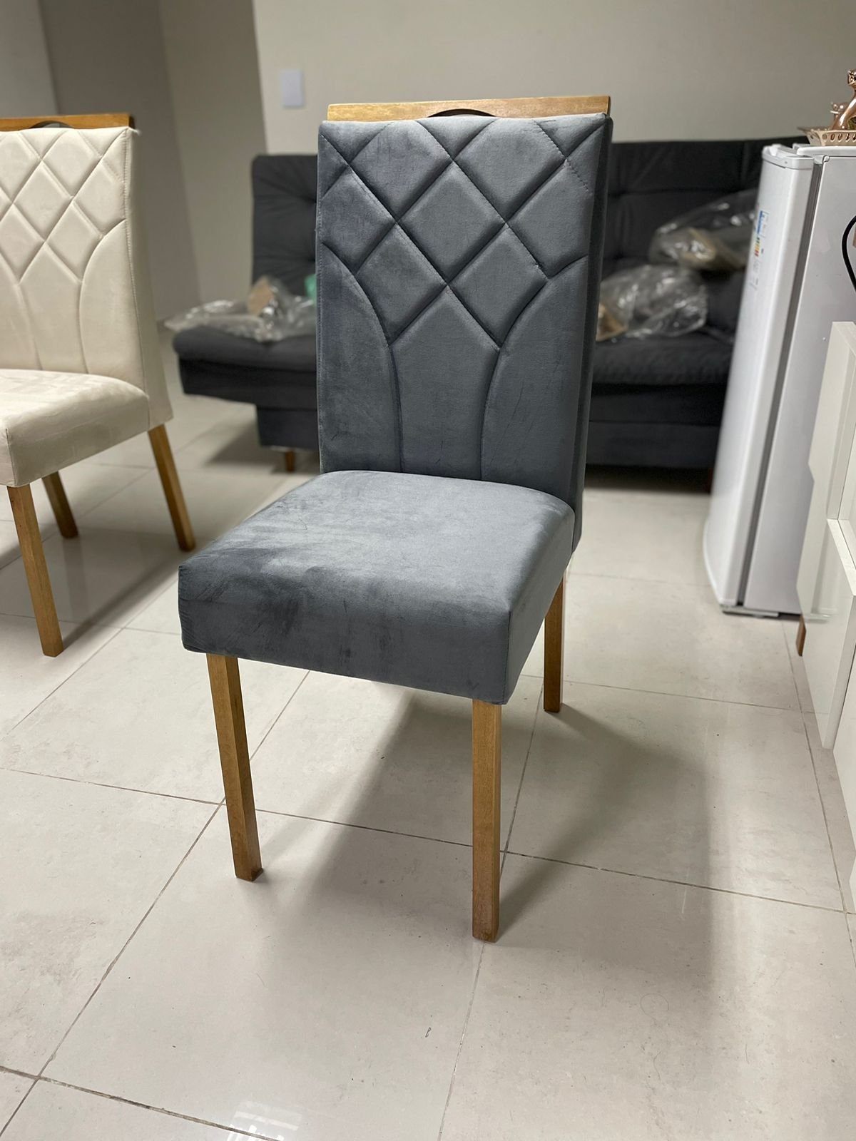 Kit 2 Cadeiras Stella Mel Naturale Grafite – CLEFATOS DECOR - Imagem 2