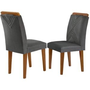 Kit 2 Cadeiras Amsterdã Imbuia/Linho Grafite – RUFATO