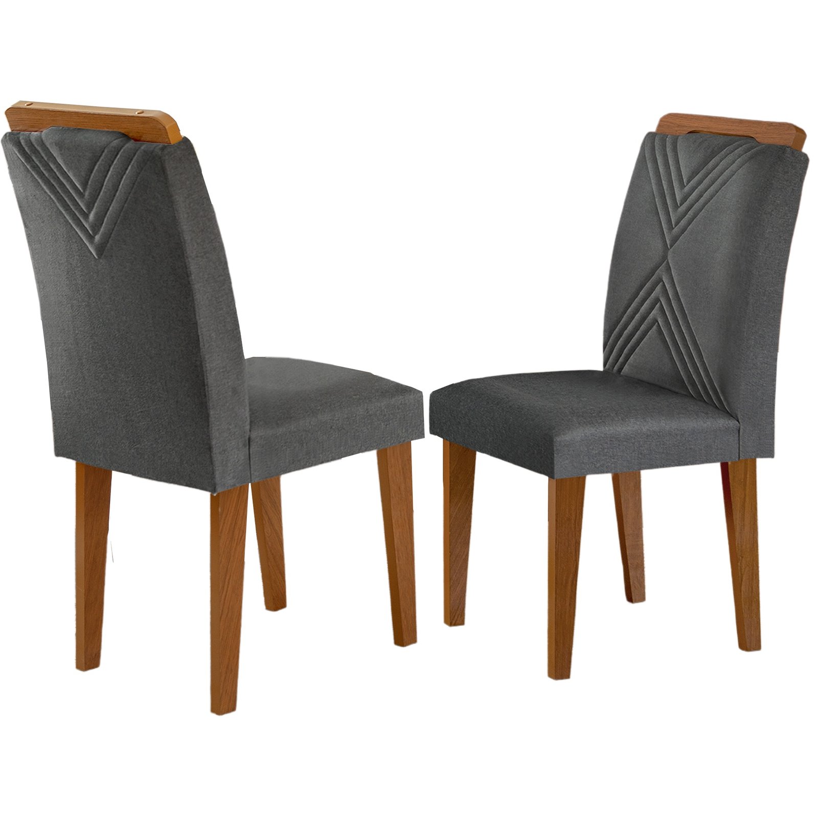 Kit 2 Cadeiras Amsterdã Imbuia/Linho Grafite – RUFATO