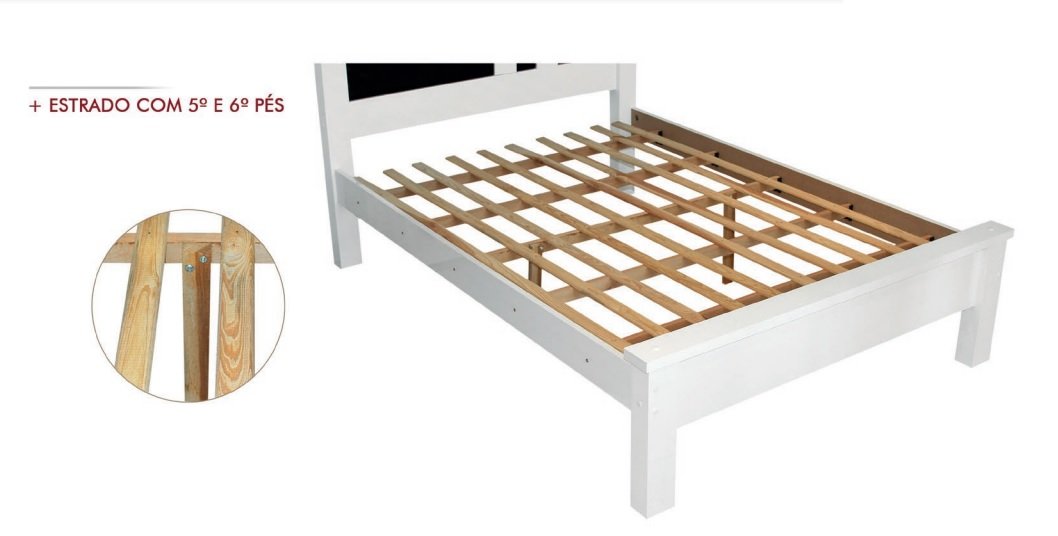 Cama Casal/Viúva Íris Branco/Preto/Branco - MADEC/VJ MÓVEIS - Imagem 5