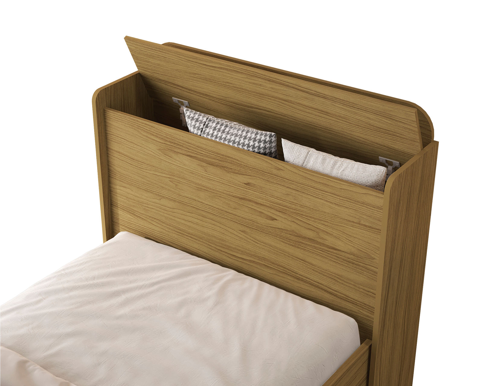 Cama Solteiro Baú Tamires Branco - MADEC/VJ MÓVEIS - Imagem 4