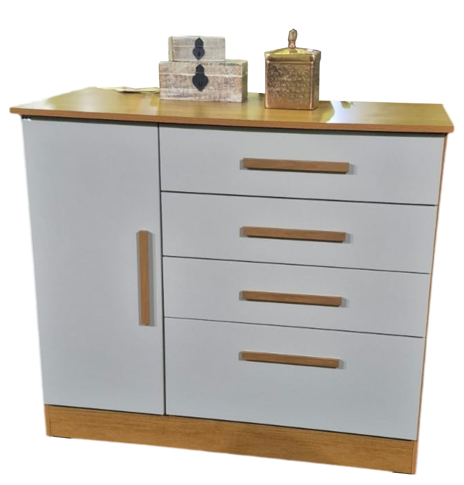 Cômoda 4 Gavetas com Sapateira Chicago/Berlim Cinamono/Off White - TCIL - Imagem 6