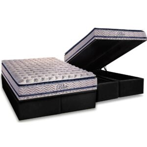 Colchão Queen Blue + Base Box Baú Preto – PAROPAS/BIOSTAR