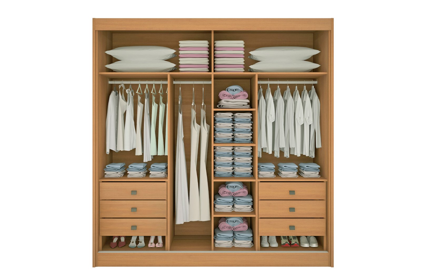 Guarda-Roupa 2 Portas Titanium 2,20 m Cinamono/Off White/Cinamono – D’DORO MÓVEIS - Imagem 6