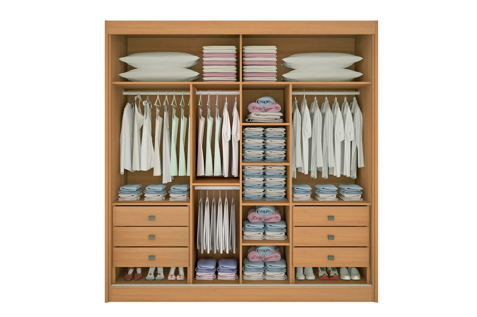 Guarda-Roupa 2 Portas Titanium 2,20 m Cinamono/Off White/Cinamono – D’DORO MÓVEIS - Imagem 5