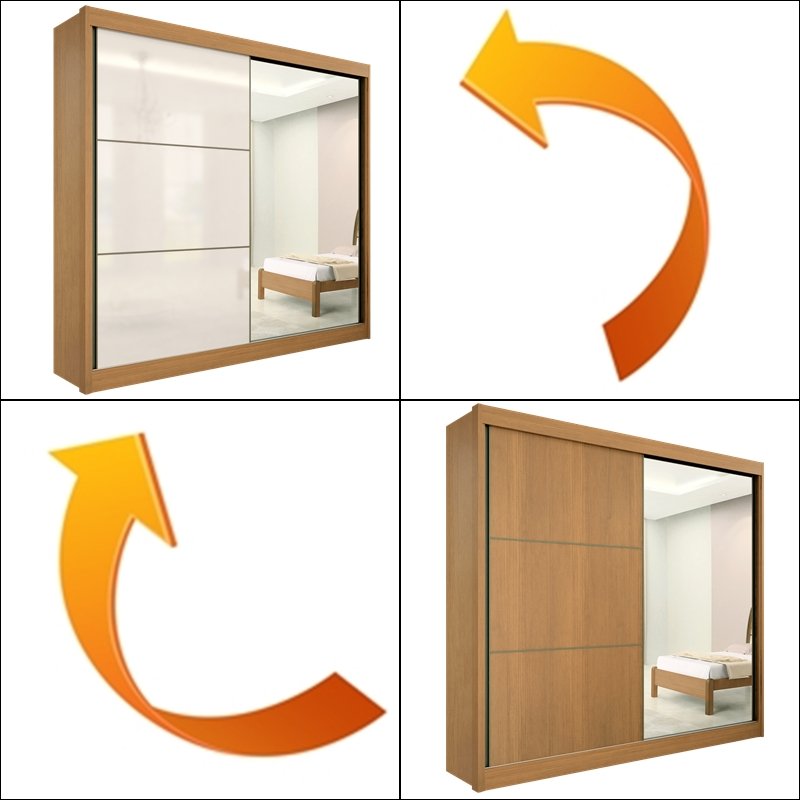 Guarda-Roupa 2 Portas Titanium 2,20 m Cinamono/Off White/Cinamono – D’DORO MÓVEIS - Imagem 7