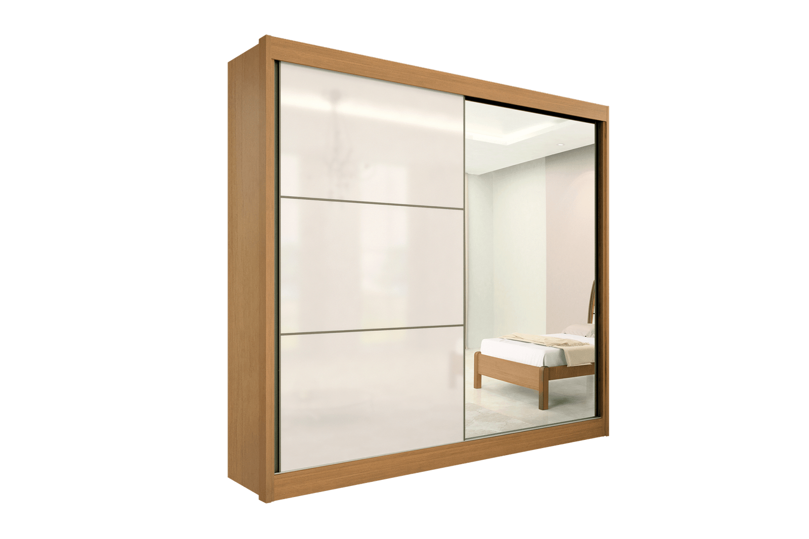 Guarda-Roupa 2 Portas Titanium 2,20 m Cinamono/Off White/Cinamono – D’DORO MÓVEIS - Imagem 2