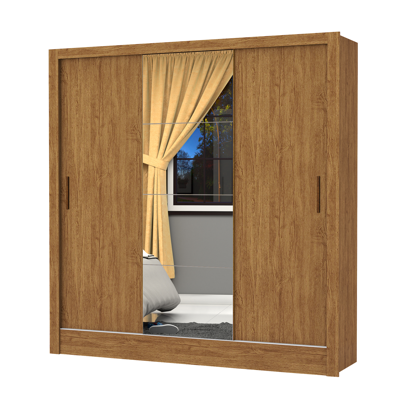 Guarda-Roupa 3 Portas Dubai/Santiago Plus(1 Porta espelhada) 1,79 m Cinamono – CARIOCA MÓVEIS - Imagem 2