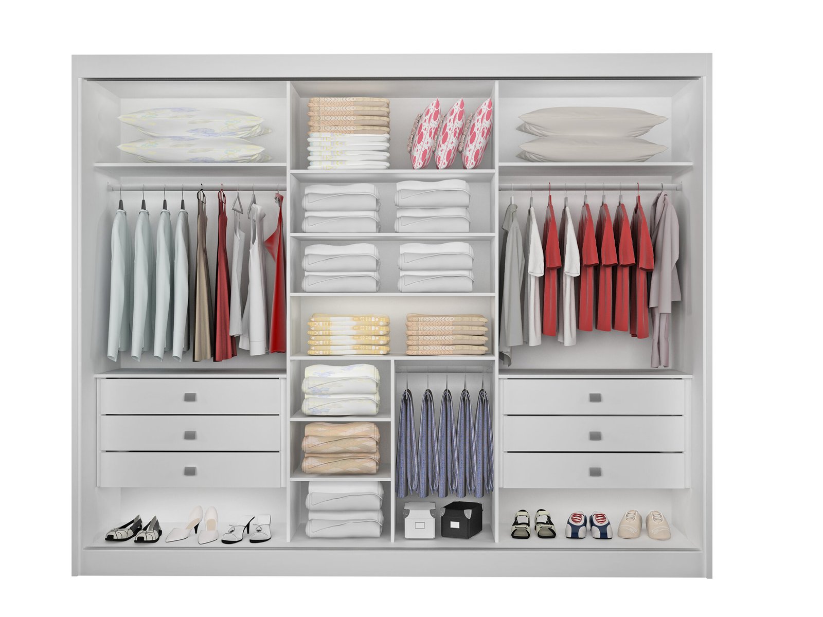 Guarda-Roupa 3 Portas Los Angeles 2,73 m Branco - D'DORO MÓVEIS - Imagem 3