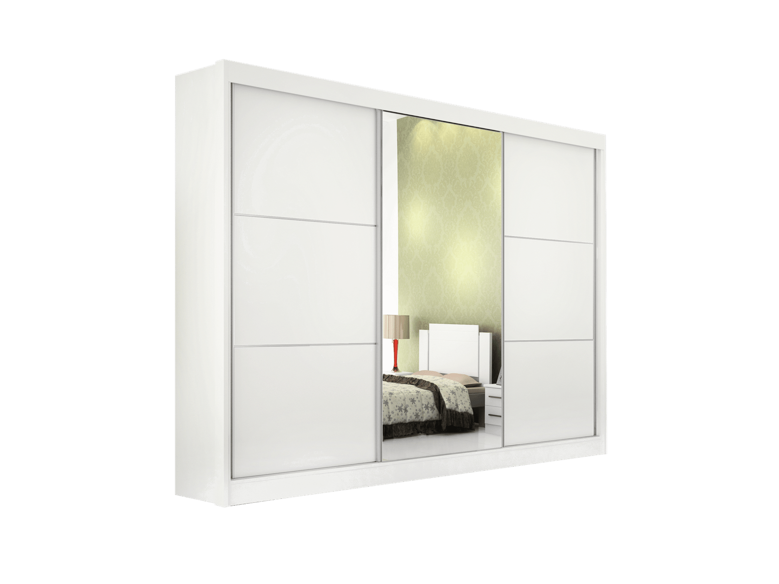 Guarda-Roupa 3 Portas Los Angeles 2,73 m Branco - D'DORO MÓVEIS - Imagem 2