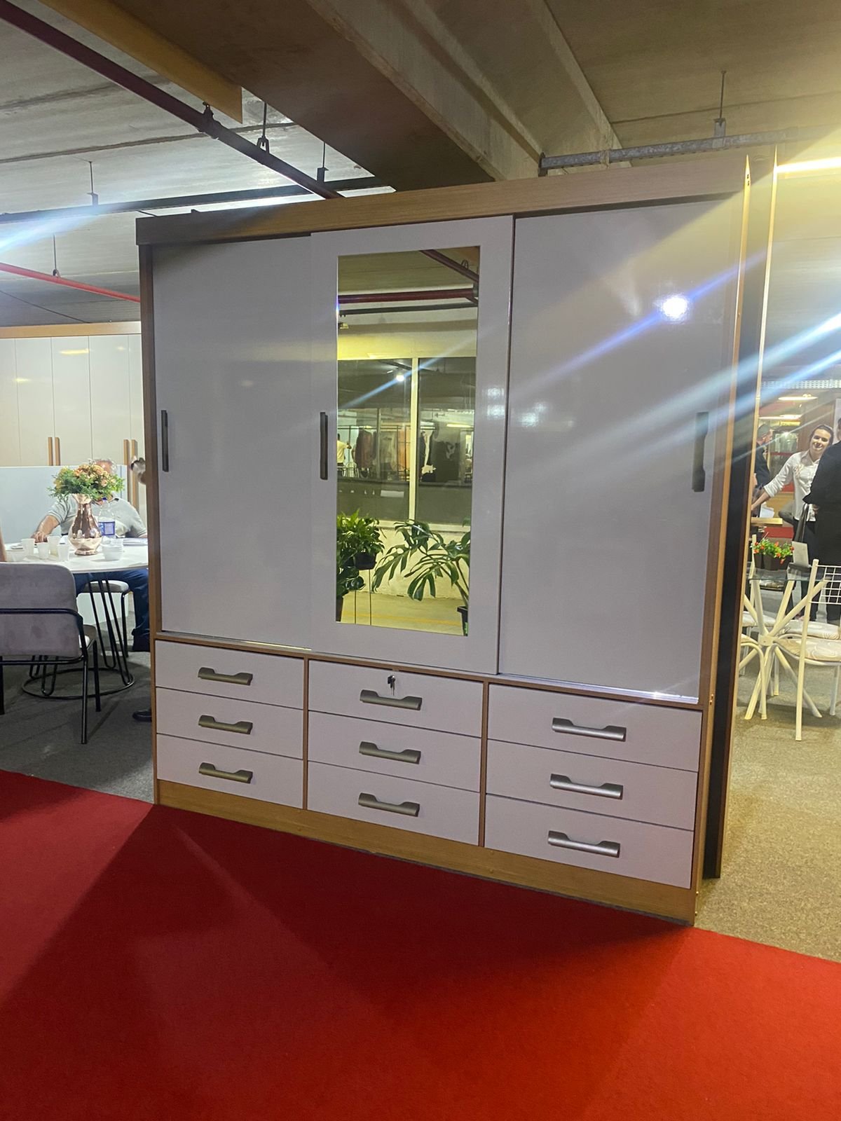 Guarda-Roupa 3 Portas Meridian 2,00 m Cinamono/Off White - D'DORO MÓVEIS - Imagem 5