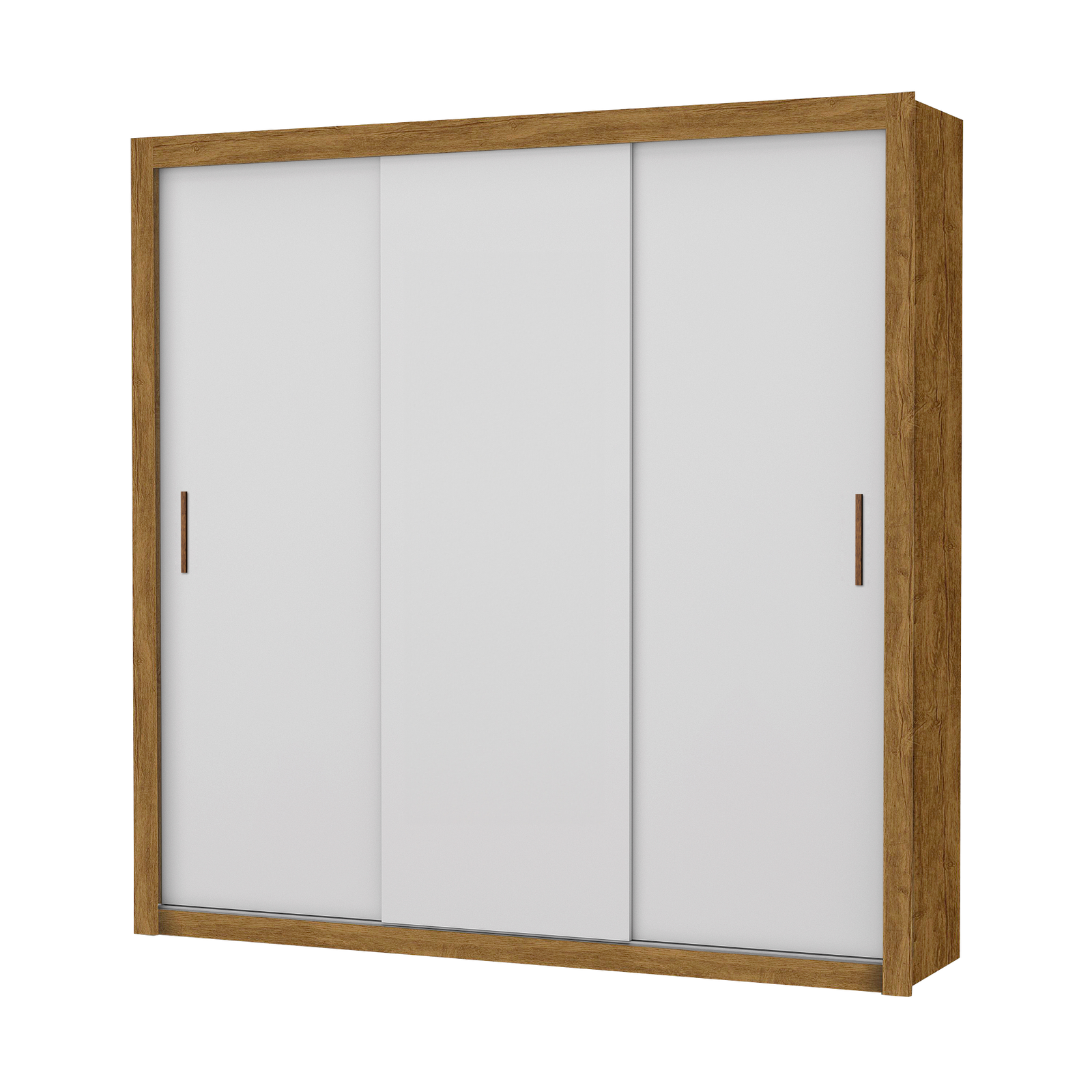 Guarda-Roupa 3 Portas Veneza/Clara/Berlim (Sem Espelho) 1,855 m Cinamono/Branco – CARIOCA MÓVEIS - Imagem 2