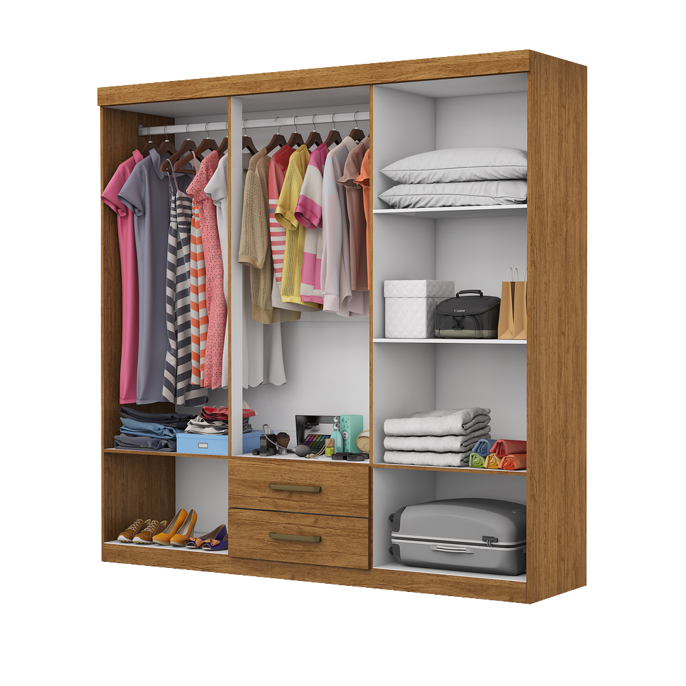 Guarda-Roupa 6 Portas(Sem Espelho/Sem Pés) Áries 1,53 m Cinamono – CARIOCA MÓVEIS - Imagem 3