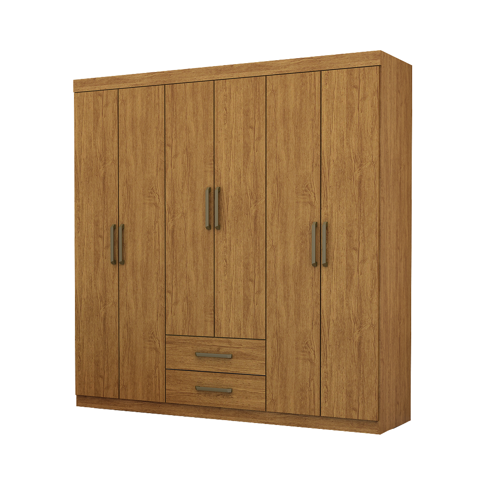 Guarda-Roupa 6 Portas(Sem Espelho/Sem Pés) Áries 1,53 m Cinamono – CARIOCA MÓVEIS - Imagem 2