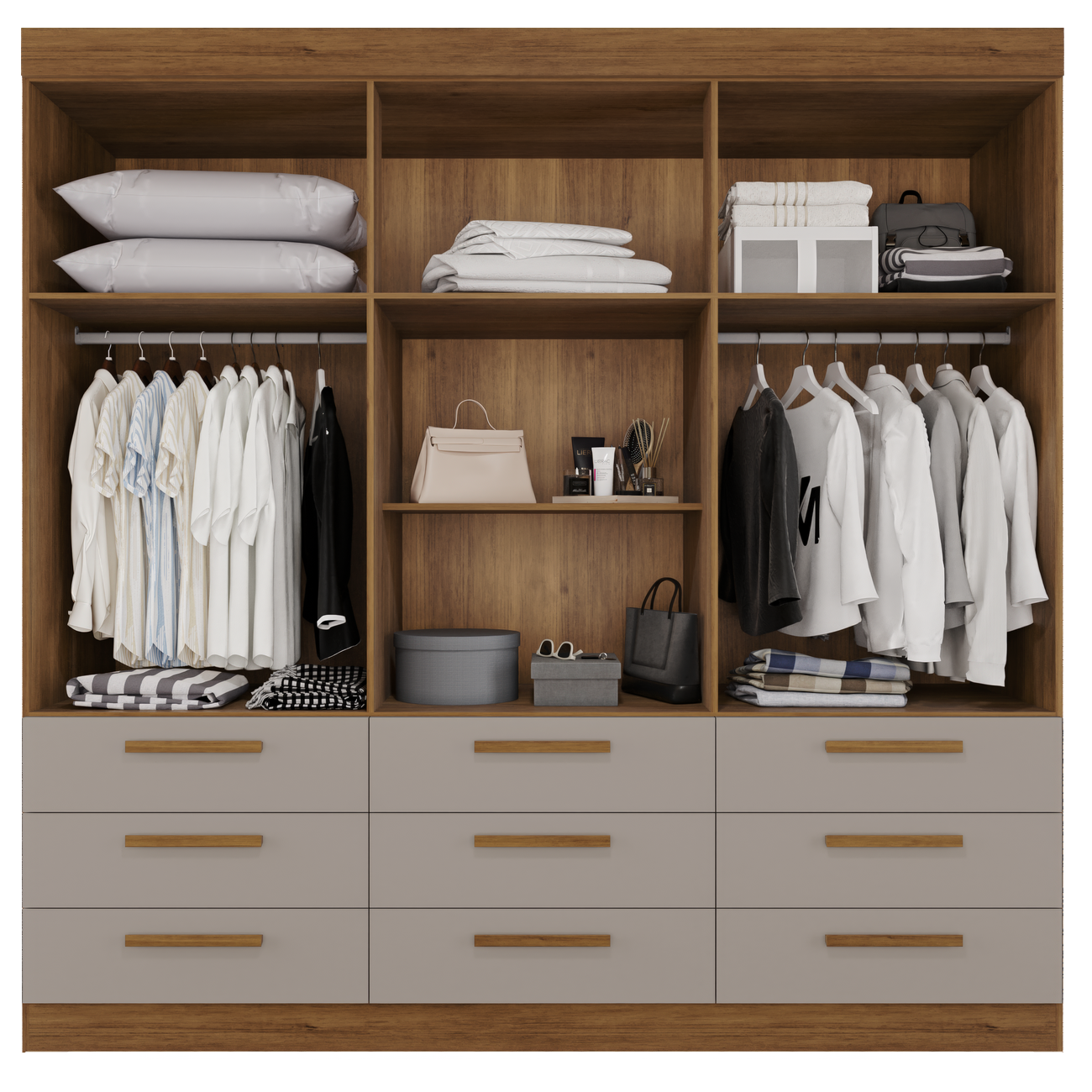 Guarda-Roupa 6 Portas Dinamarca 1,84 m Cinamomo/Off White - SALLÊTO - Imagem 2