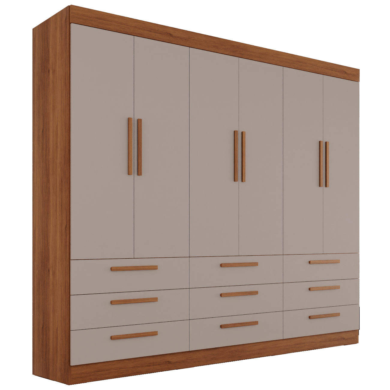 Guarda-Roupa 6 Portas Dinamarca 1,84 m Cinamomo/Off White - SALLÊTO - Imagem 3