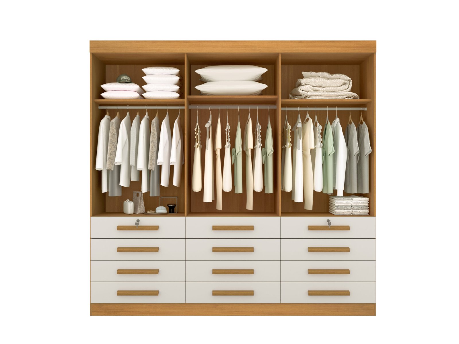 Guarda-Roupa 6 Portas Mônaco 2,40 m Cinamono/Off White – D’DORO MÓVEIS - Imagem 3