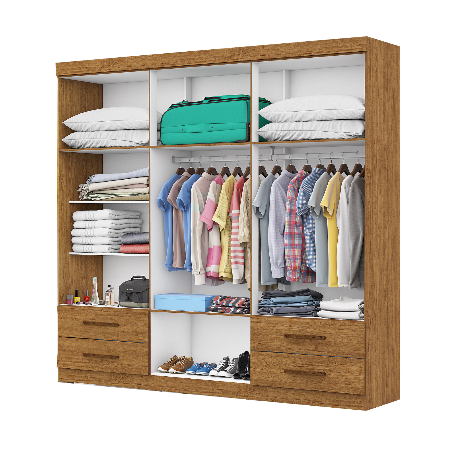 Guarda-Roupa 6 Portas Hércules (Sem espelho) 1,77 m Cinamono – CARIOCA MÓVEIS - Imagem 3