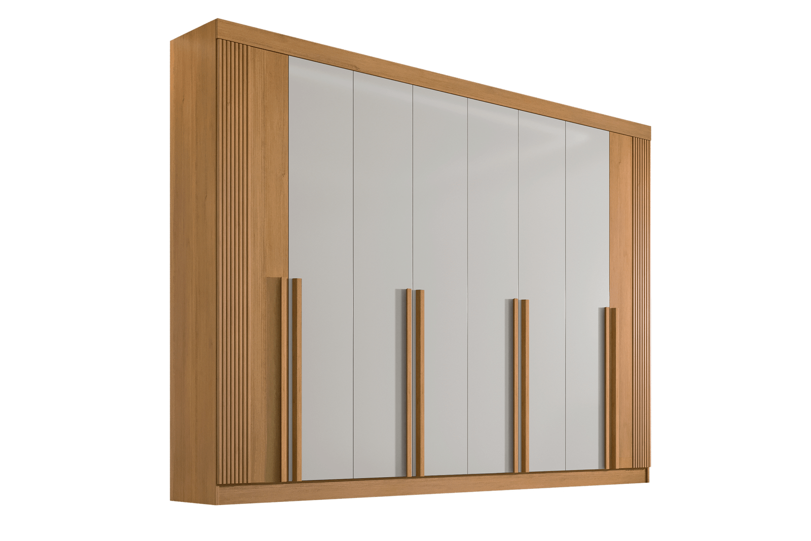 Guarda-Roupa 8 Portas Daymond 2,75 m Cinamono/Off White/Ripado - D'DORO MÓVEIS - Imagem 6