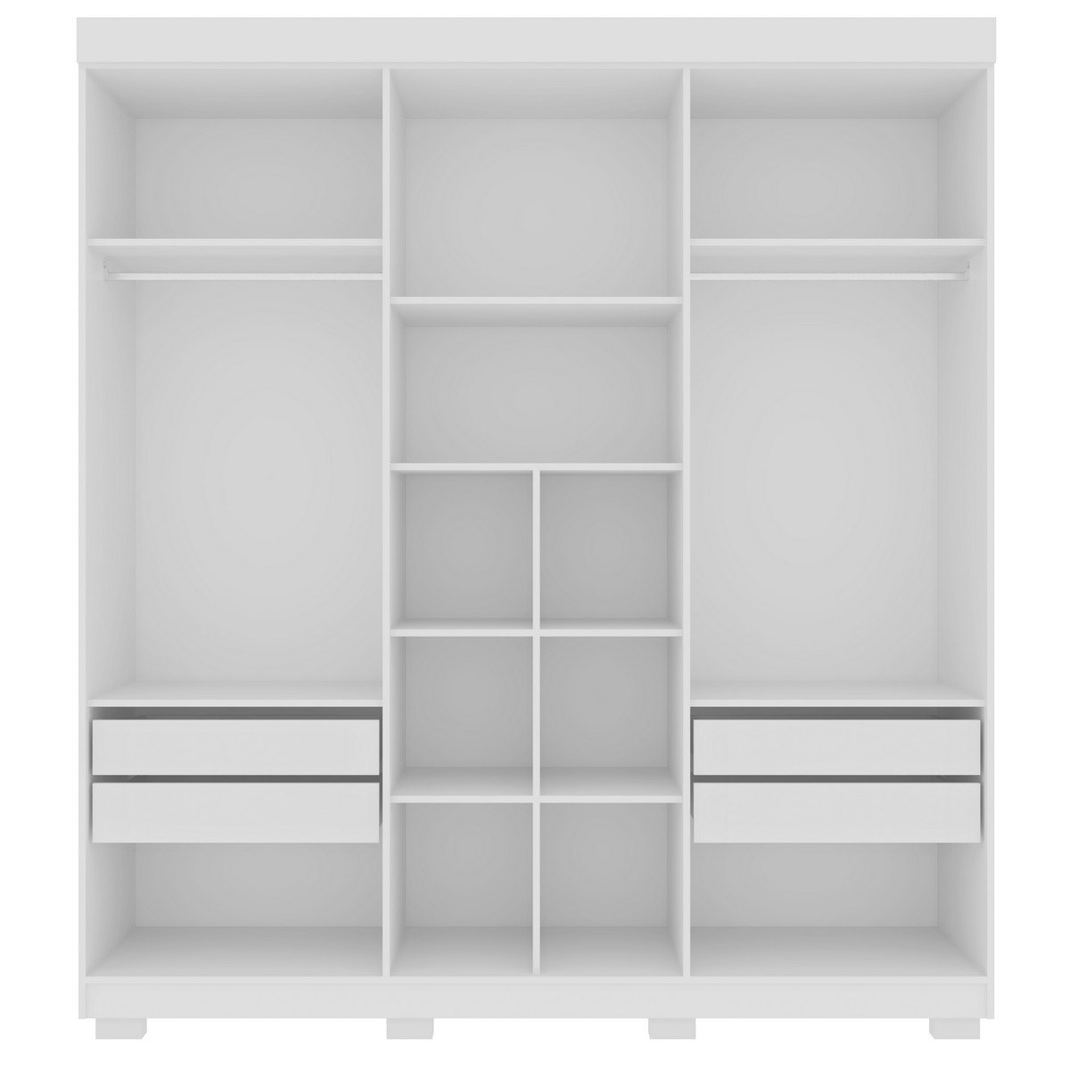 Guarda-Roupa (4 Gavetas) Porto Bello New 2,007 m Branco - RUD RACK - Imagem 3