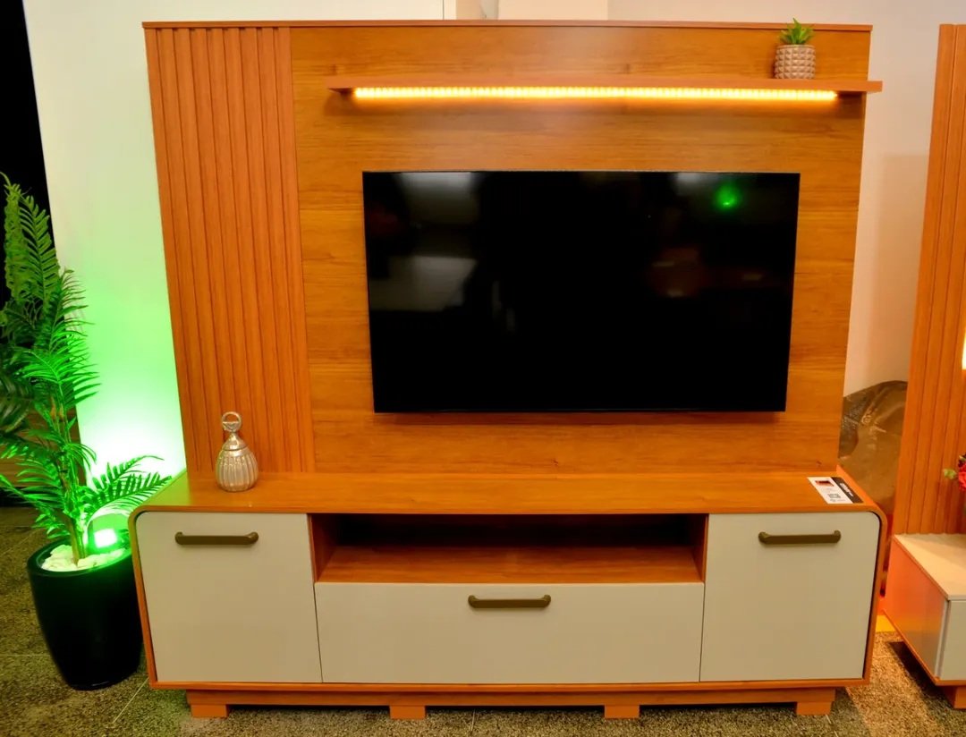 Home até 65" Apego Cinamono/Off White - JCM MOVELARIA - Imagem 2