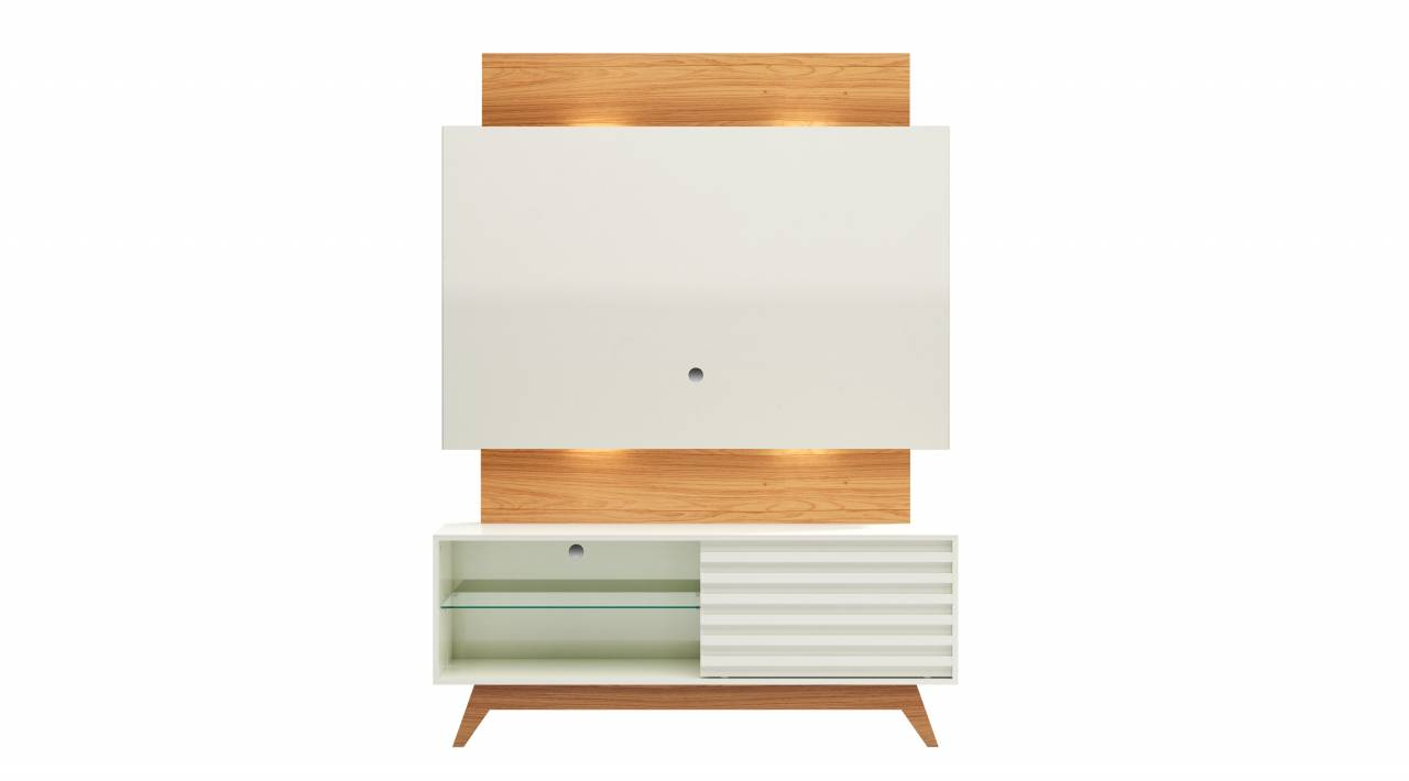 Home até 55" Unicke TB151L Off White/Freijó – DALLA COSTA - Imagem 4