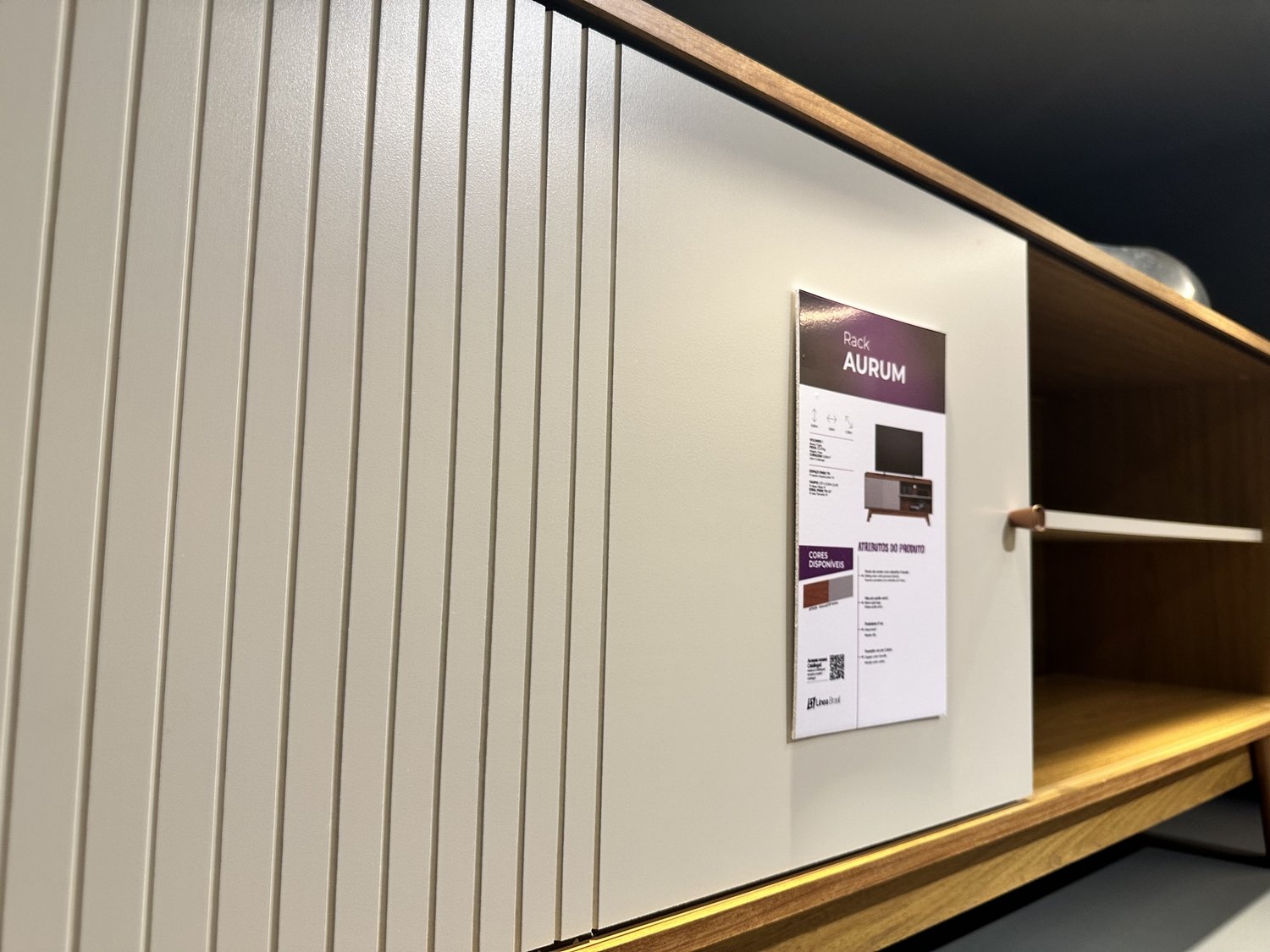 Rack até 65" Aurum Nature/Off White - LINEA BRASIL - Imagem 8