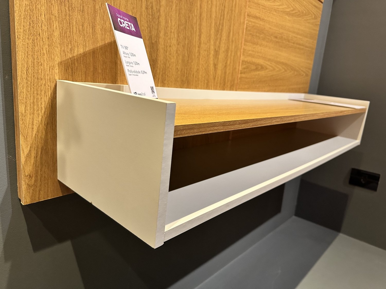 Painel Home até 50" Creta Nature/Off White - LINEA BRASIL - Imagem 5