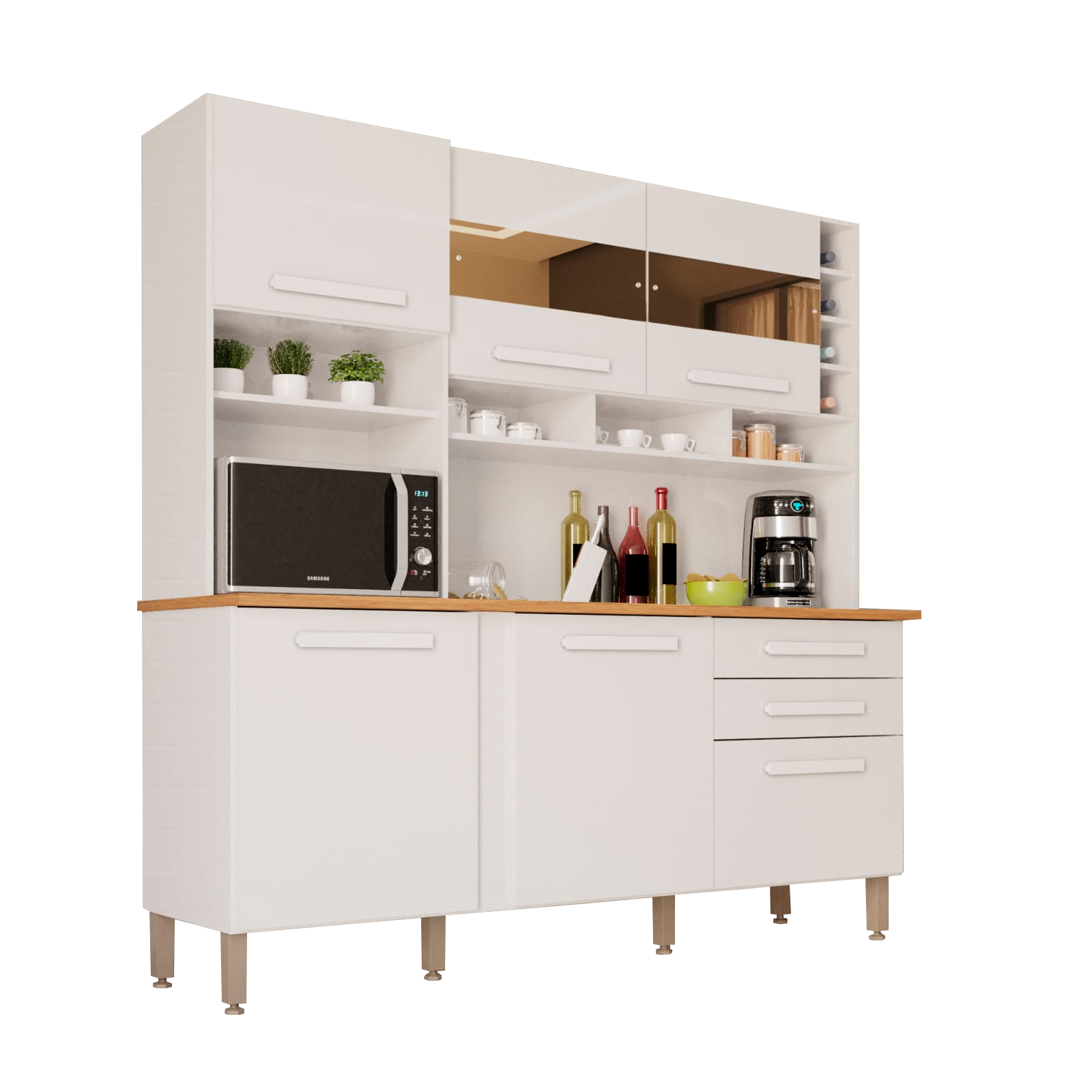 Kit Cozinha Alexia 1,80 Branco Neve - IMOP - Imagem 2