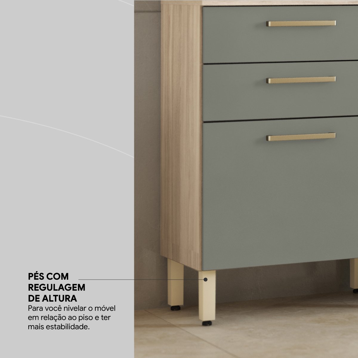 Kit Cozinha Select 1,78 m Amêndola Touch/Branco - DEMÓBILE - Imagem 7