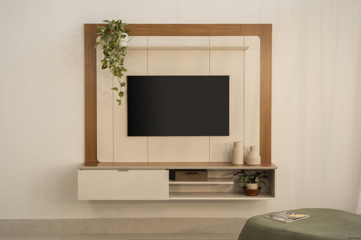 Painel Home até 65" Lugano Nature/Off White - LINEA BRASIL - Imagem 2