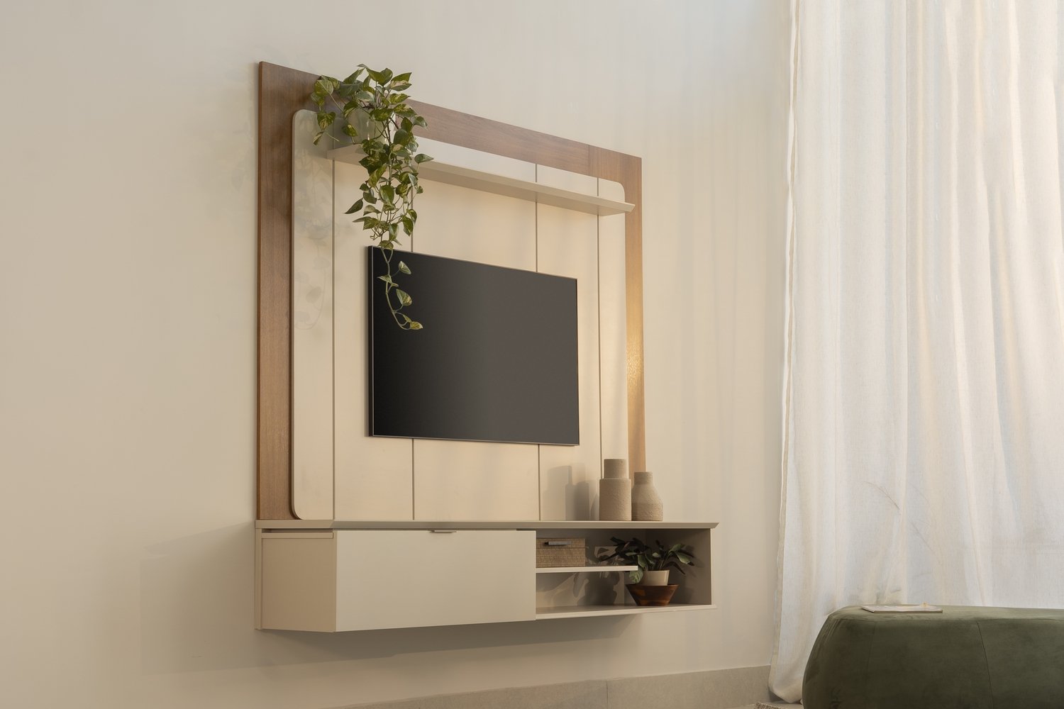 Painel Home até 65" Lugano Nature/Off White - LINEA BRASIL - Imagem 3