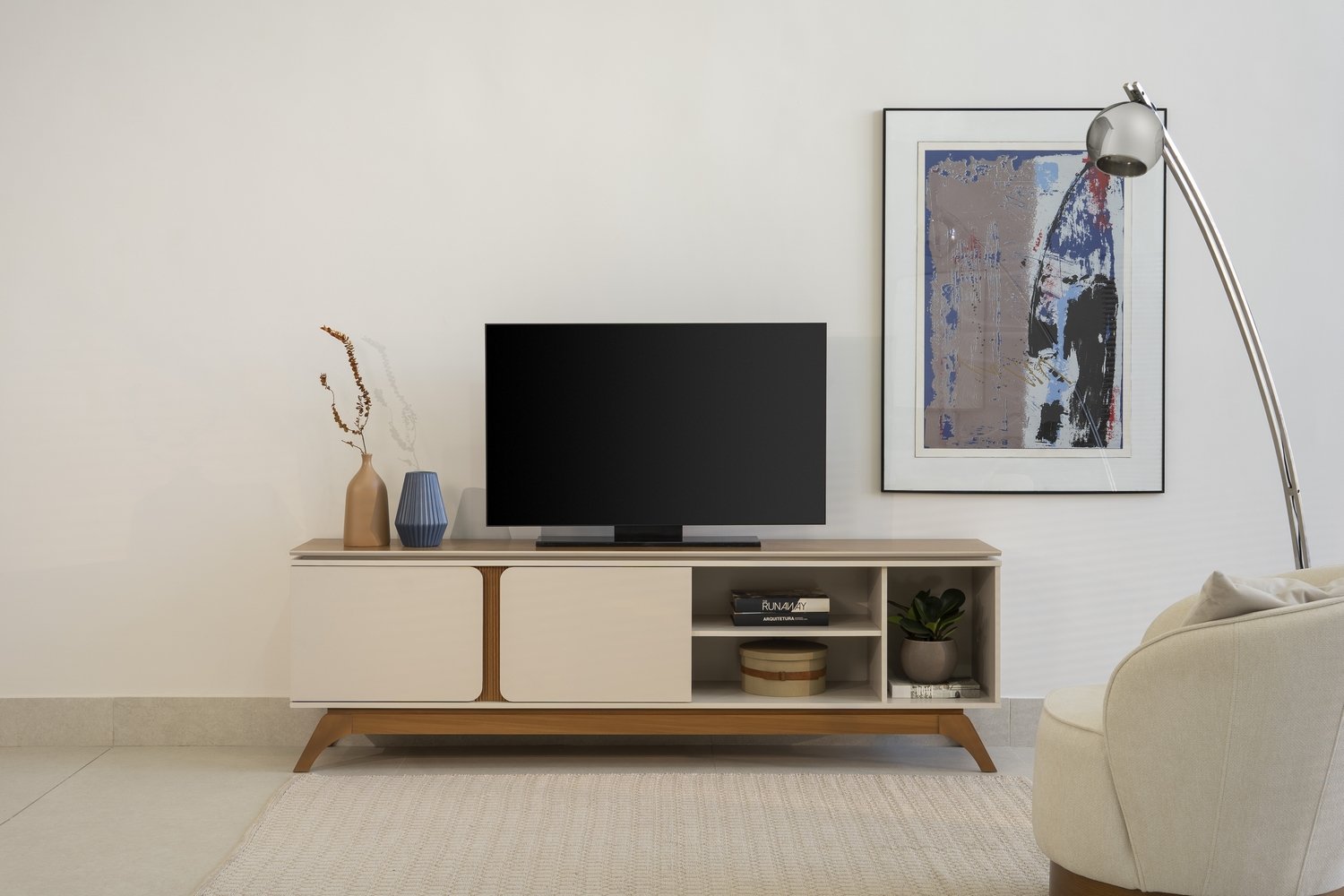 Rack até 70" Istambul Nature/Off White - LINEA BRASIL - Imagem 8