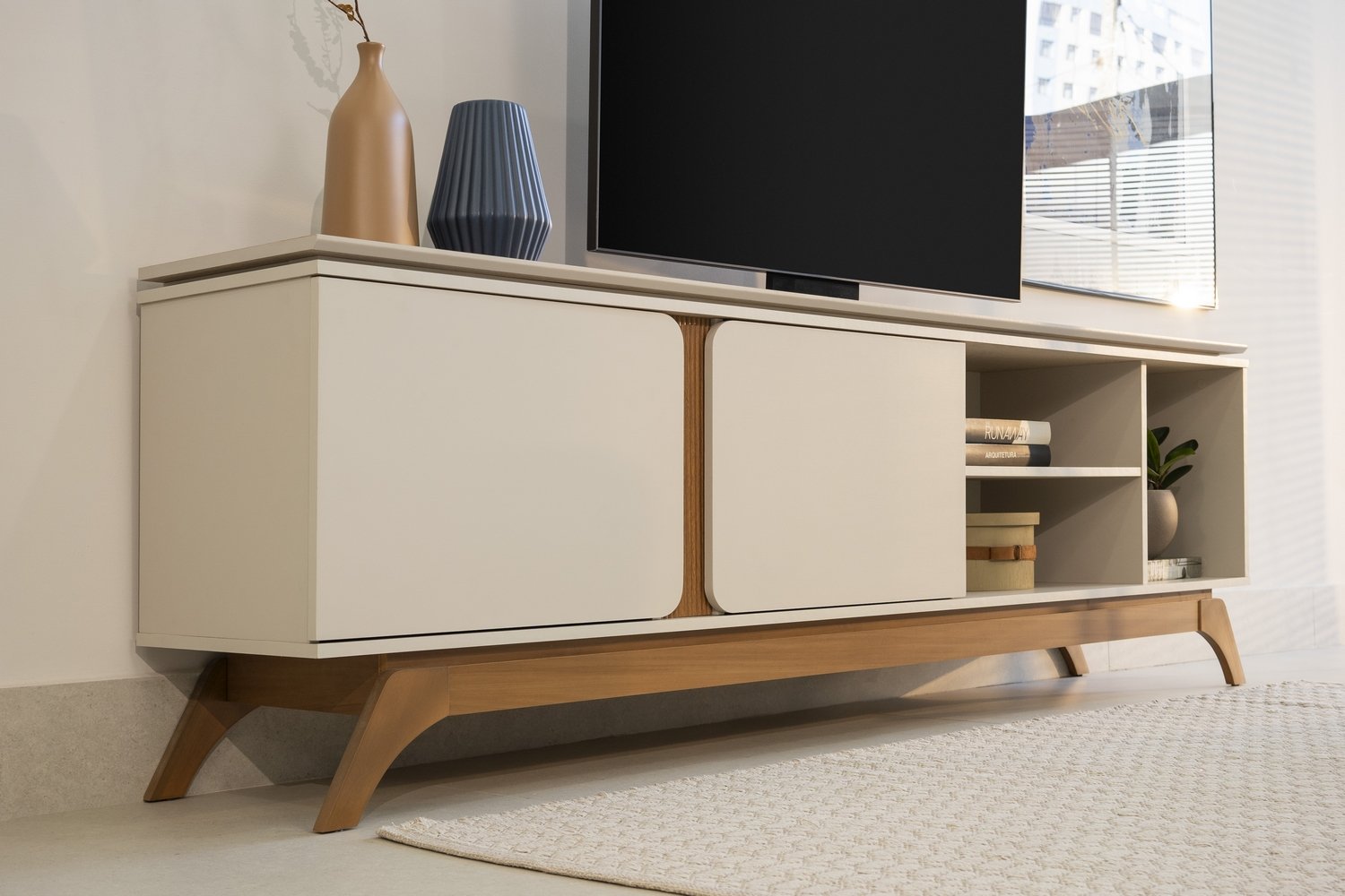 Rack até 70" Istambul Nature/Off White - LINEA BRASIL - Imagem 10