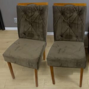 Kit 2 Cadeiras Yasmim Veludo Marrom - KM DECOR