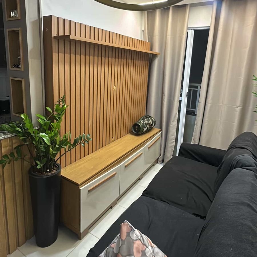 Home Theater até 75" Montreal Cinamono/Off White - VALDEMÓVEIS - Imagem 2