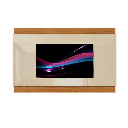 Painel até 75" Legacy 2.0 Off White/Cedro Natural - EDN MÓVEIS - Imagem 4