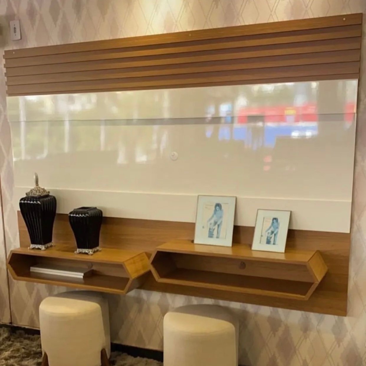 Painel até 65" Mônica PA22 Off White/Freijó – DALLA COSTA - Imagem 6