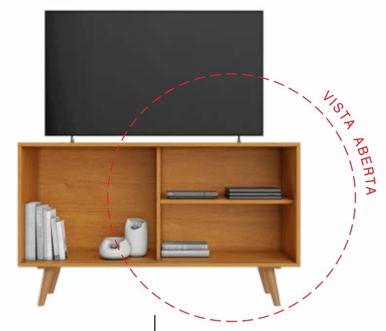 Rack até 43" Carinho Cinamono/Preto - JCM MOVELARIA - Imagem 2