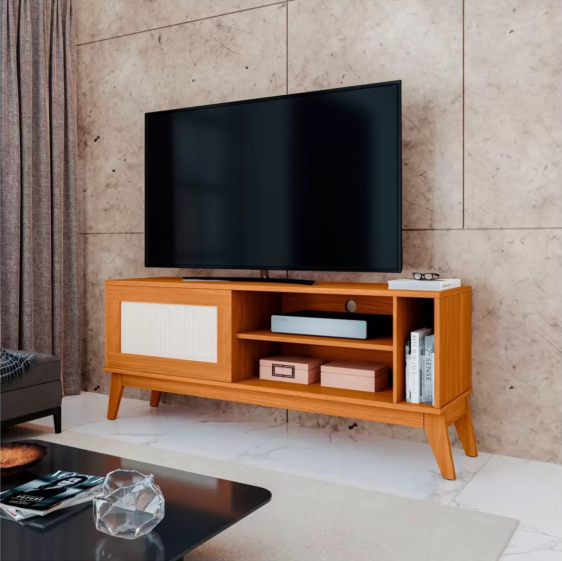 Rack até 55" Cayman Cedro - EDN MÓVEIS