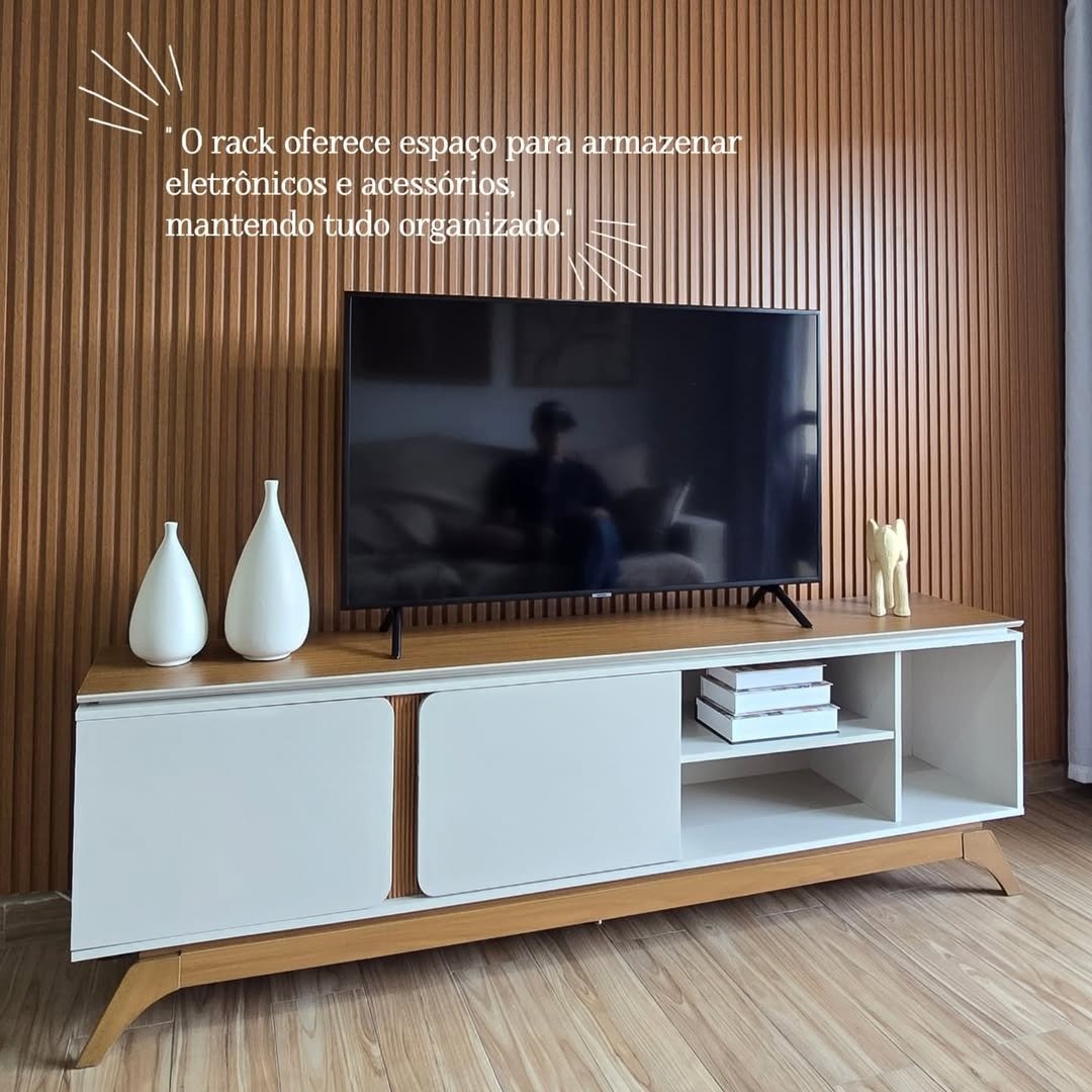 Rack até 70" Istambul Nature/Off White - LINEA BRASIL - Imagem 2