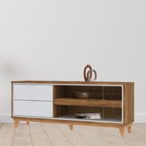 Rack até 65" Leon Canela/Off White – MIRARACK