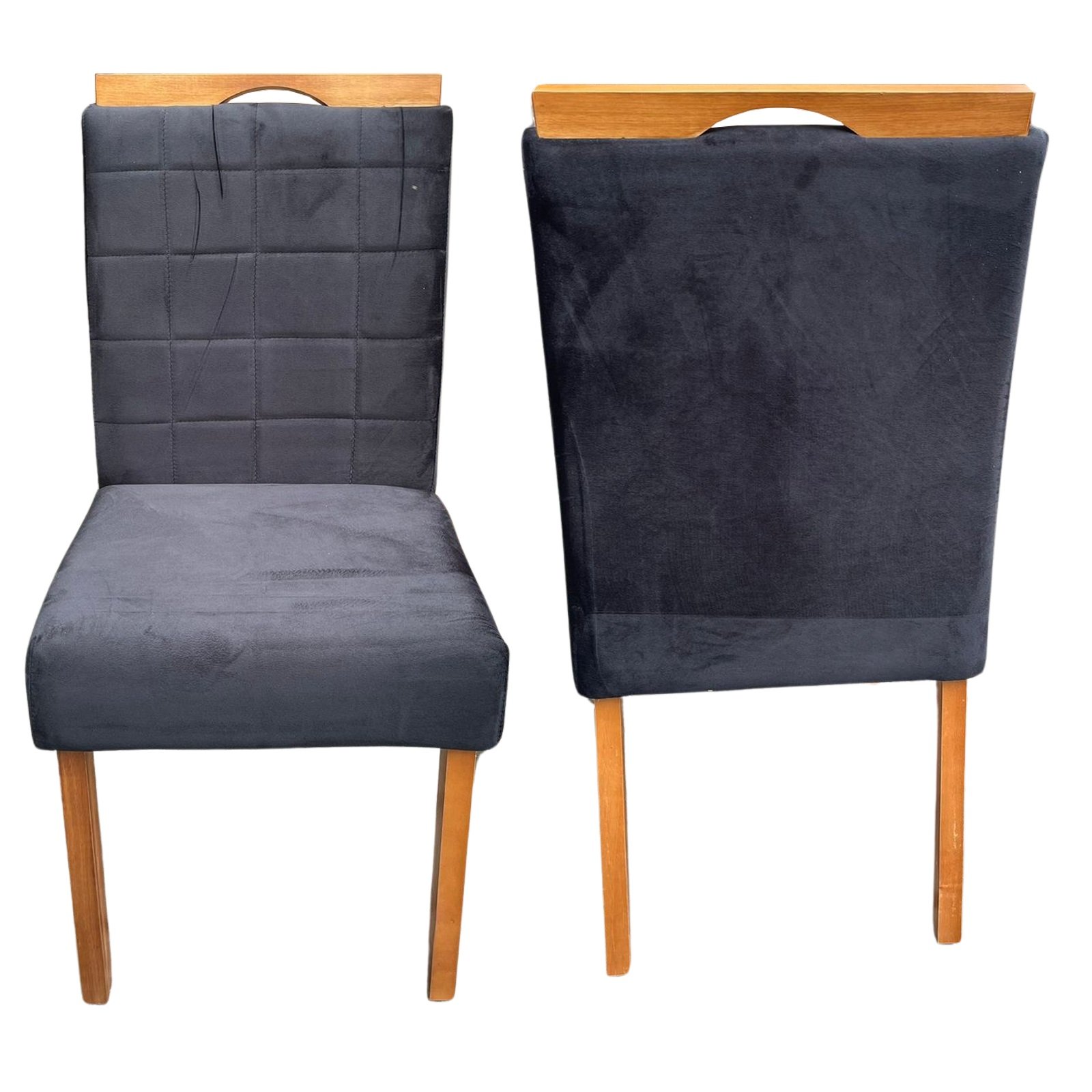 Kit 2 Cadeiras Roma Mel/Veludo Preto – WM DECOR - Imagem 5