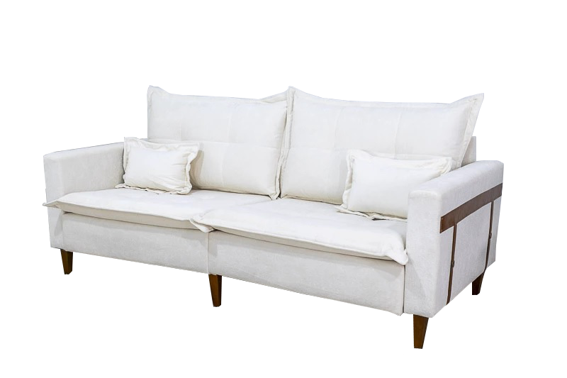 Sofá Living 2,04 m LE 2215 Linho Bouclé Bege A294 - TREVO ESTOFADOS - Imagem 3