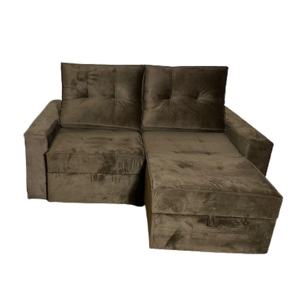 Sofá Baú Retrátil e Reclinável Sofia 2,00 m Marrom - IMPÉRIO ESTOFADOS - Imagem 3
