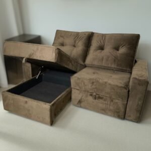 Sofá Baú Retrátil e Reclinável Sofia 2,00 m Marrom - IMPÉRIO ESTOFADOS